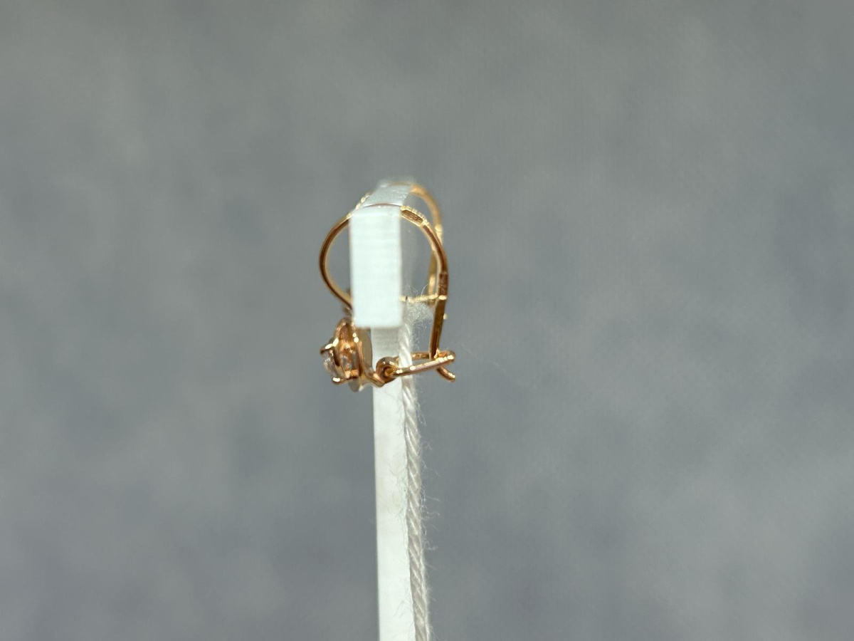 СКМ585 СЕРЬГИ С КАМНЕМ (Au 585)