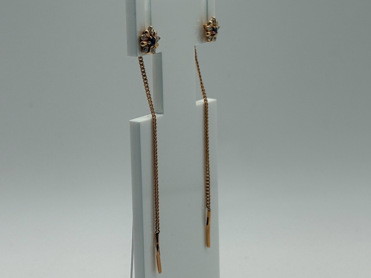 СЕРЬГИ ПРОДЕВКИ с камнями (Au 585)