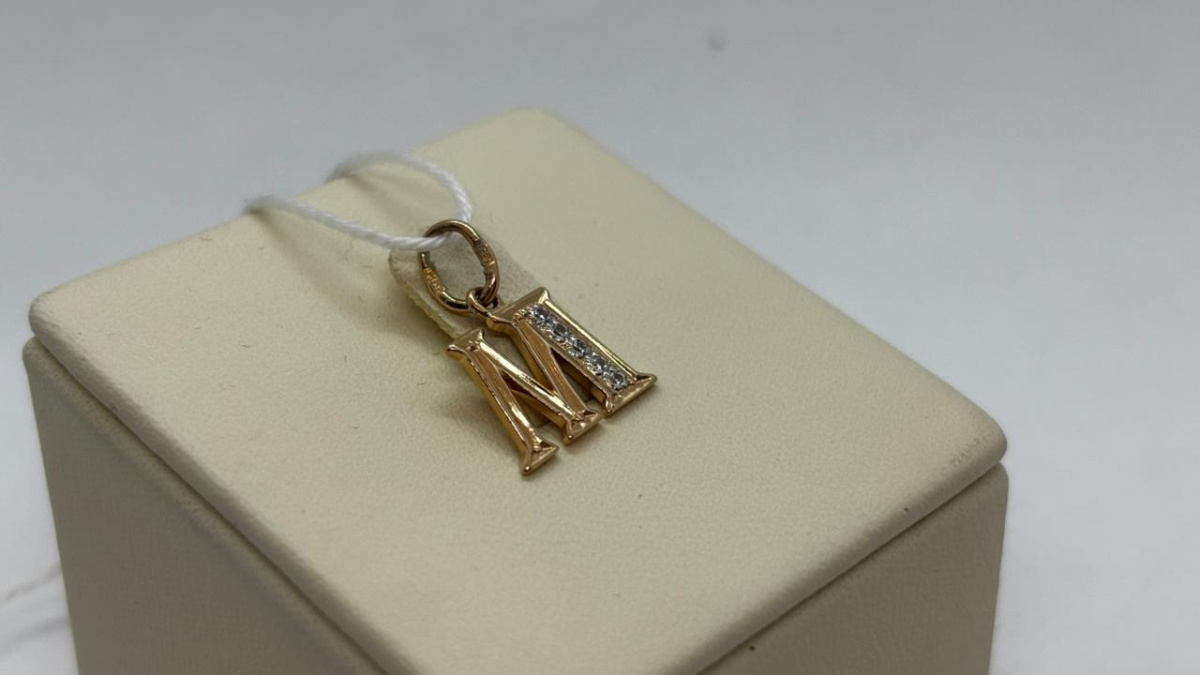 ПОДВЕСКА БУКВА М Au 585