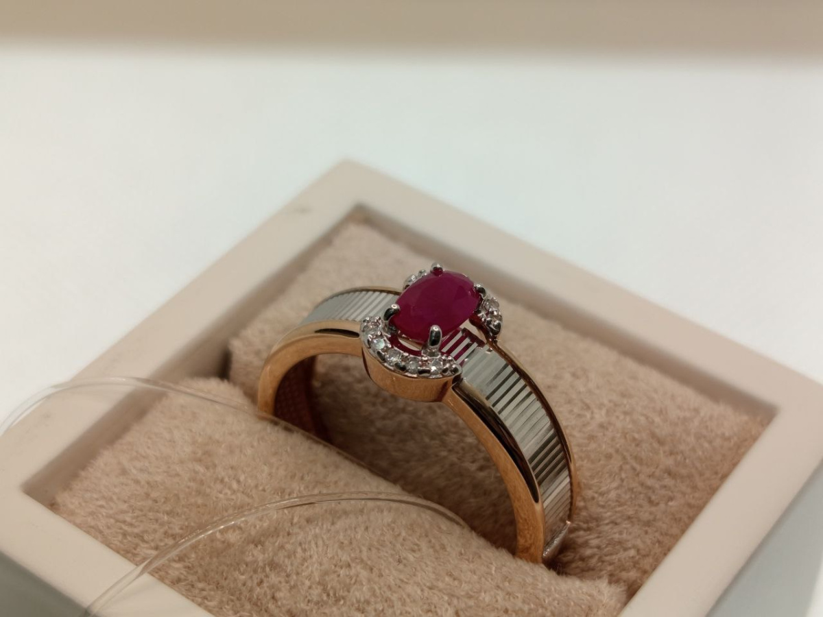 КОЛЬЦО Бриллиант, рубин (Au 585)