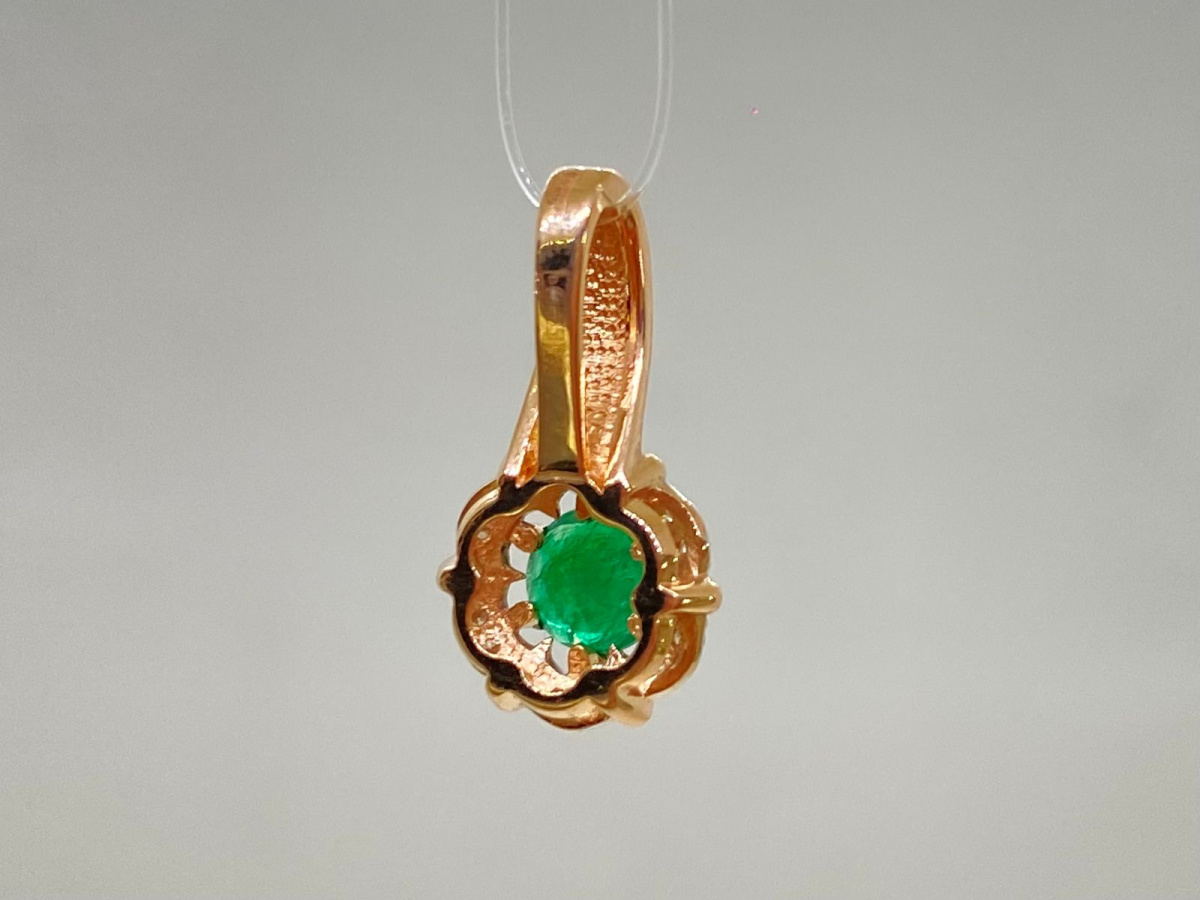 ПОДВЕСКА Бриллиант, изумруд (Au 585)