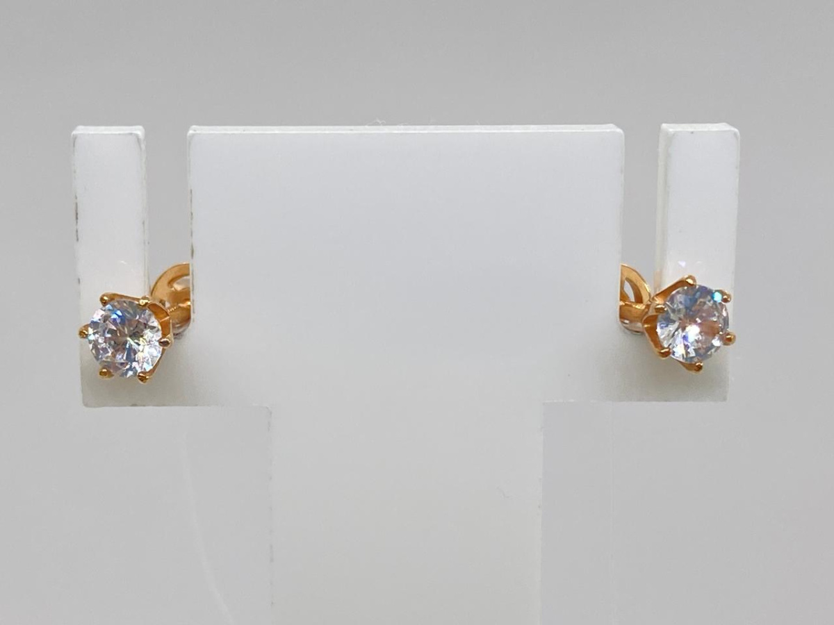 СЕРЬГИ ПУСЕТЫ с камнем (Au 585)