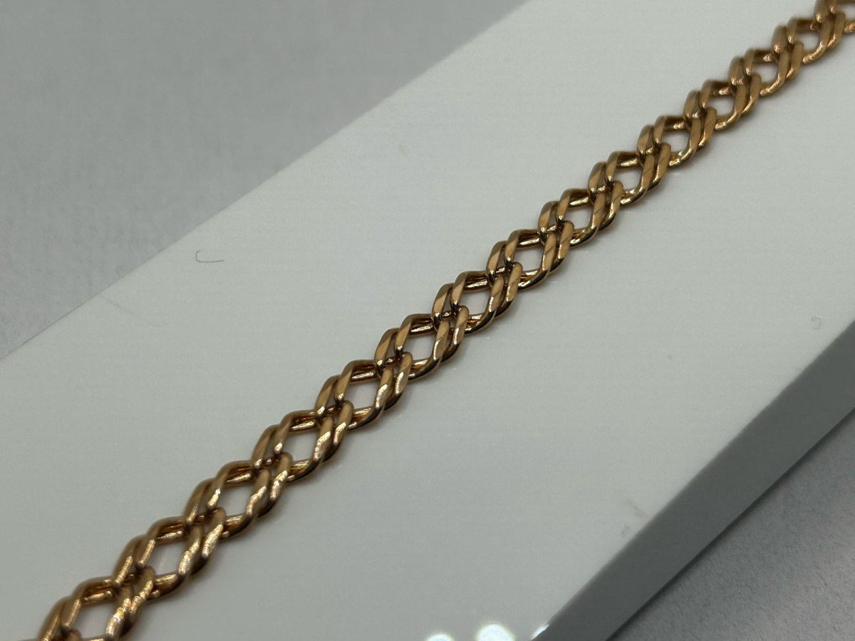 БРАСЛЕТ ПОЛНОВЕСНЫЙ Ромб двойной Au 585