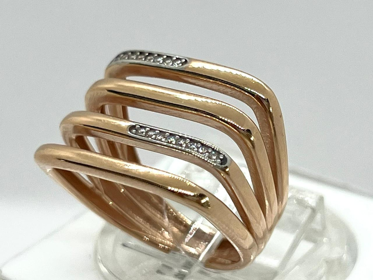 КОЛЬЦО С КАМНЯМИ (Au 585)