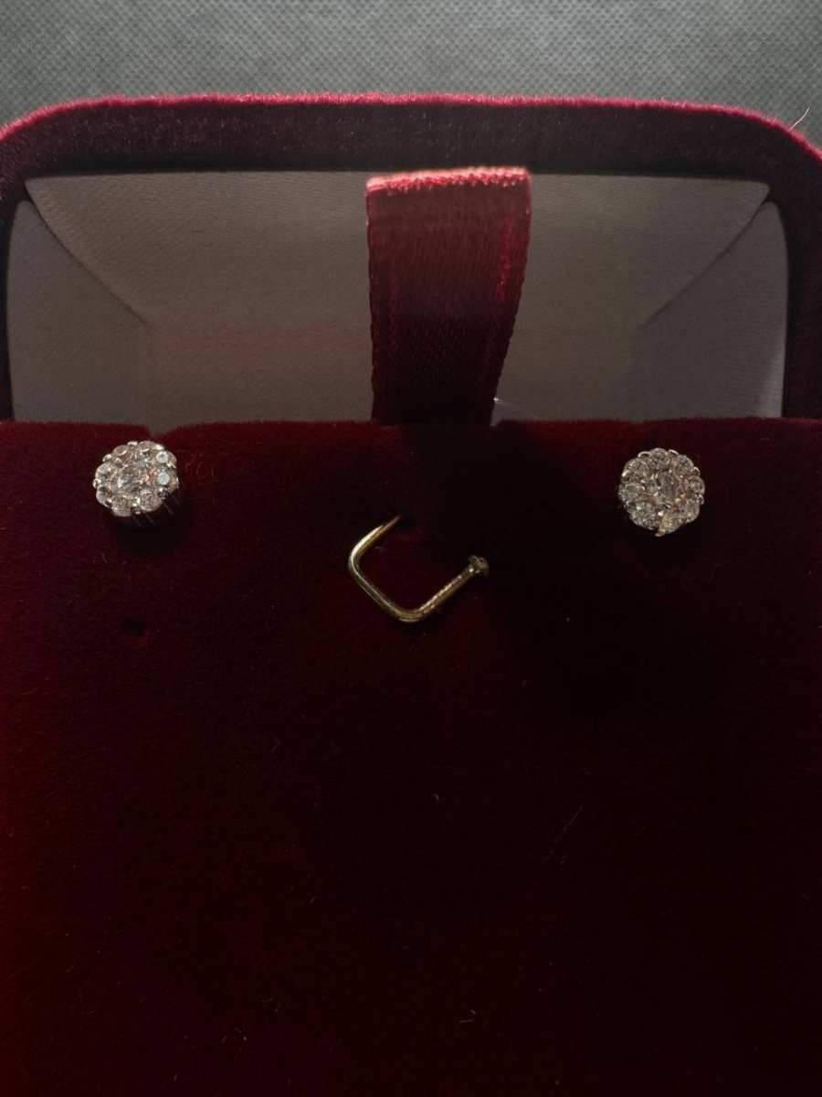 СЕРЬГИ ПУСЕТЫ с камнями (Au 585)