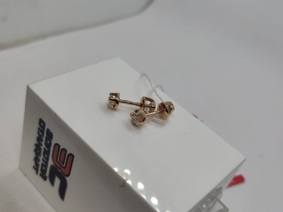 СЕРЬГИ ПУСЕТЫ с камнем (Au 585)