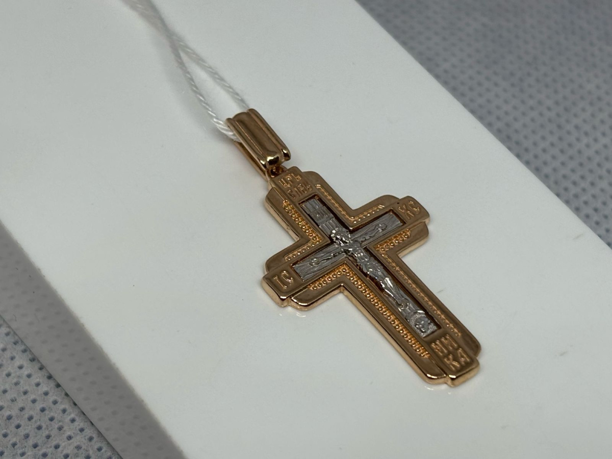 ПОДВЕСКА КРЕСТ БЕЗ КАМНЯ (Au 585)