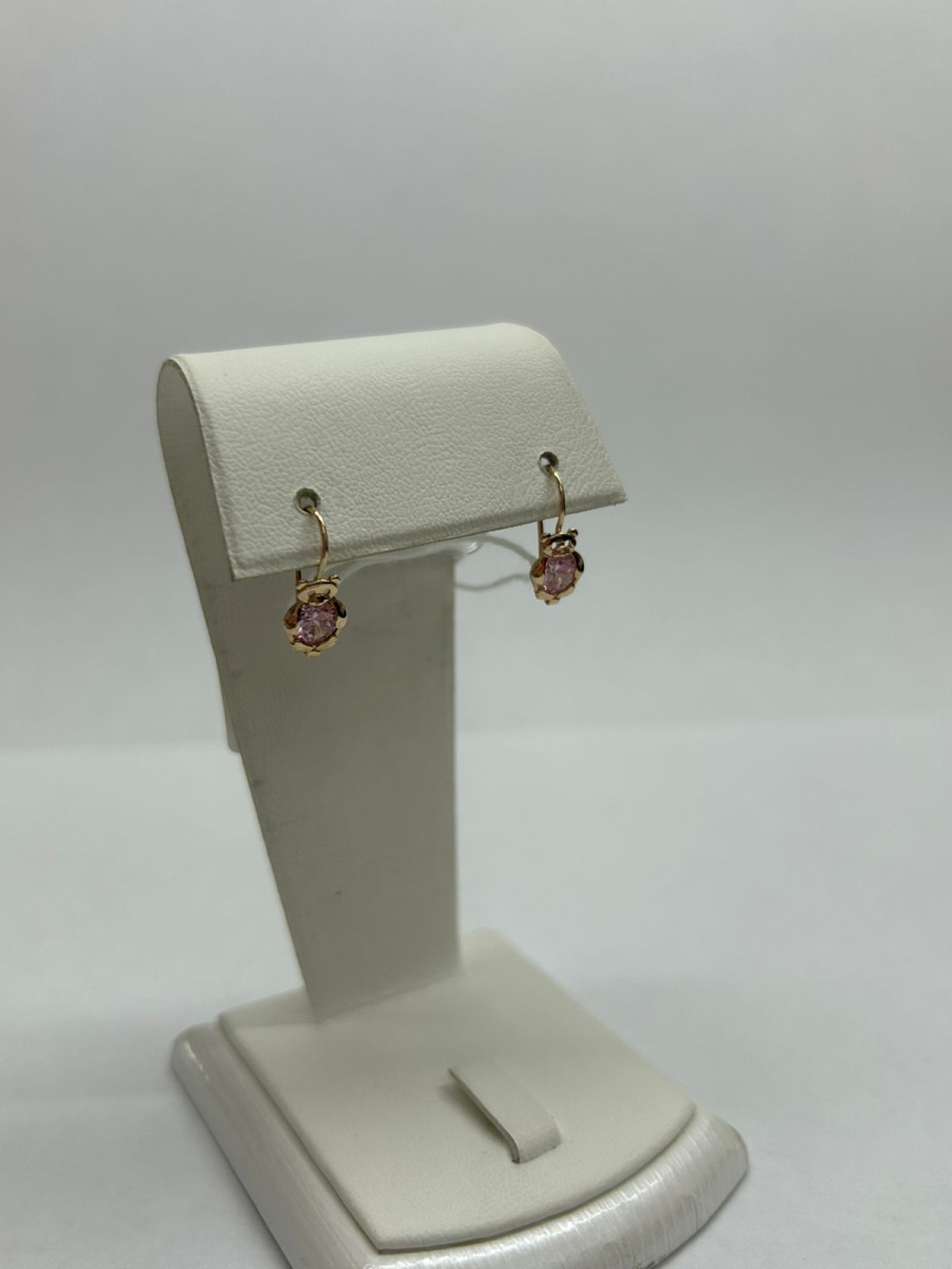 СКМ585 СЕРЬГИ С КАМНЕМ (Au 585)