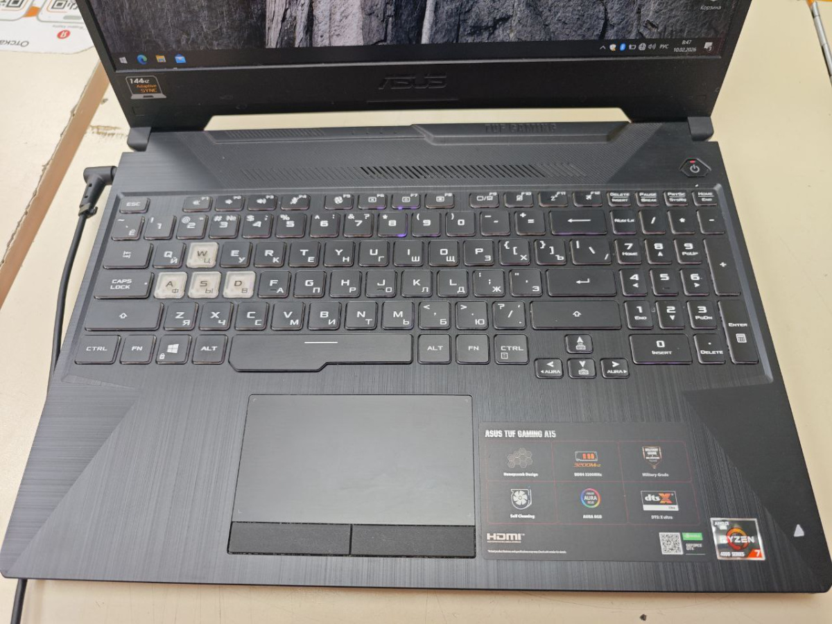 Ноутбук ASUS FX506i; Ryzen 7 4800H, GeForce GTX 1650 TI, 8 Гб, 256 Гб, Нет