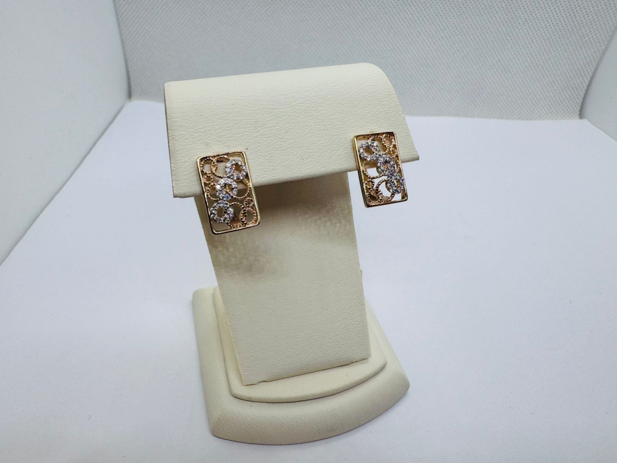 СКМИ585 СЕРЬГИ С КАМНЯМИ (Au 585)