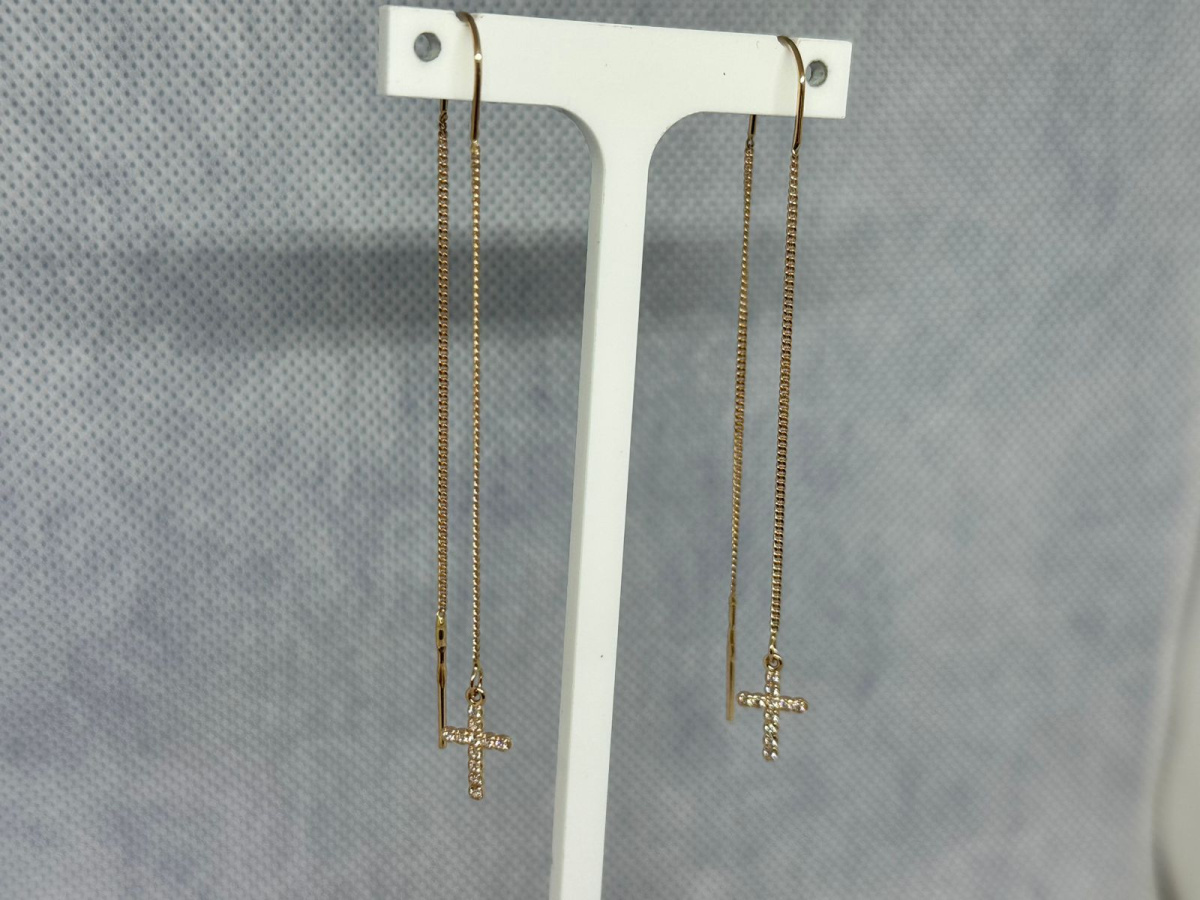 1958 СЕРЬГИ ПРОДЕВКИ с камнями (Au 585)