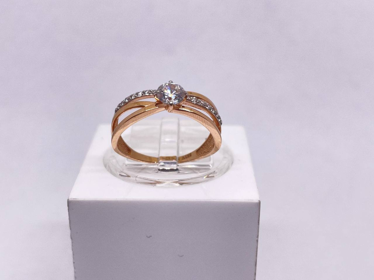 КОЛЬЦО С КАМНЯМИ (Au 585)