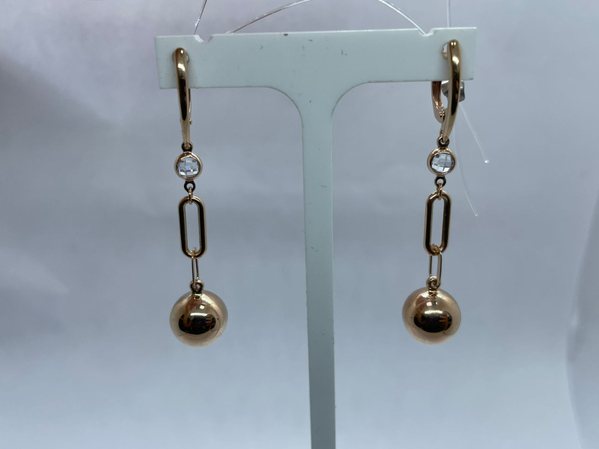 СЕРЬГИ С КАМНЕМ (Au 585) СЕРЬГИ С КАМНЕМ (Au 585)