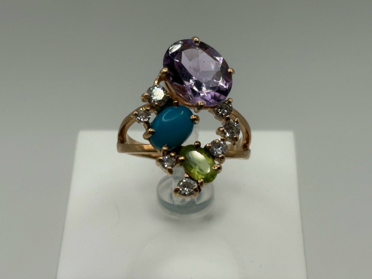 КОЛКМИ585 КОЛЬЦО С КАМНЯМИ (Au 585)