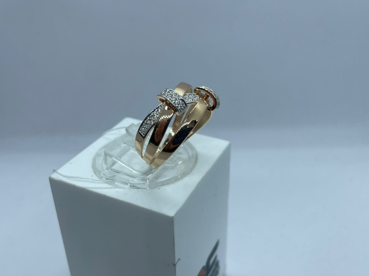 КОЛЬЦО С КАМНЯМИ (Au 585)