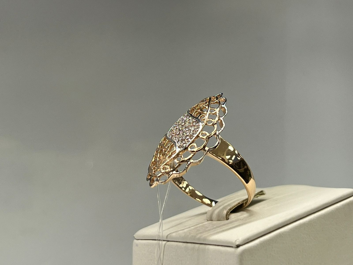 КОЛЬЦО С КАМНЯМИ (Au 585)