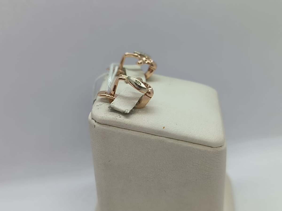 СКМ585 СЕРЬГИ С КАМНЕМ (Au 585)