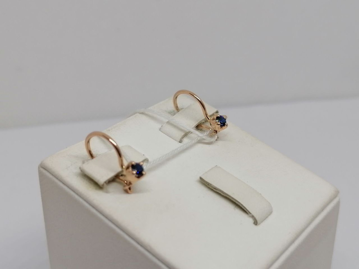 СКМ585 СЕРЬГИ С КАМНЕМ (Au 585)