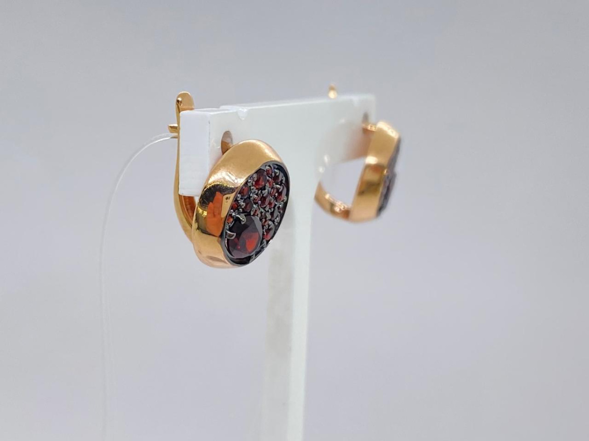 СЕРЬГИ ГРАНАТ (Au 585)