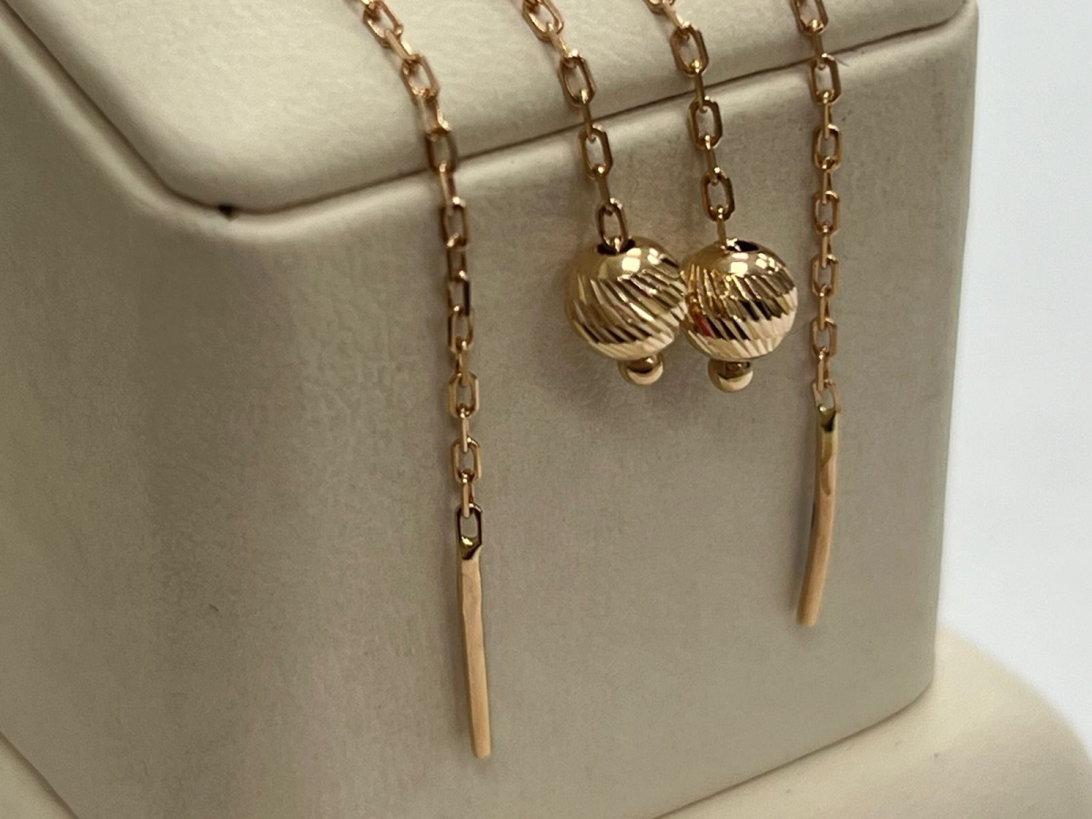 СЕРЬГИ ПРОДЕВКИ без камня (Au 585)