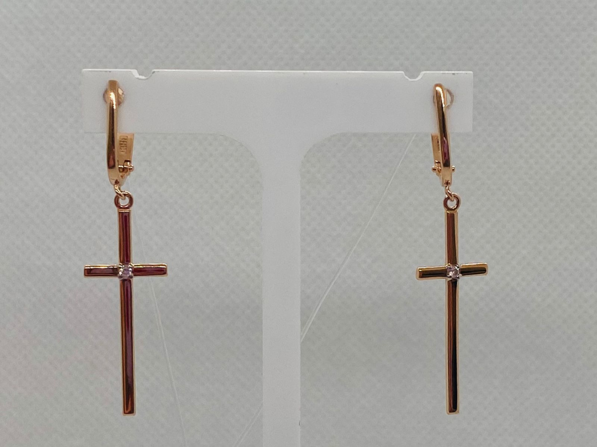 СЕРЬГИ С КАМНЕМ (Au 585)