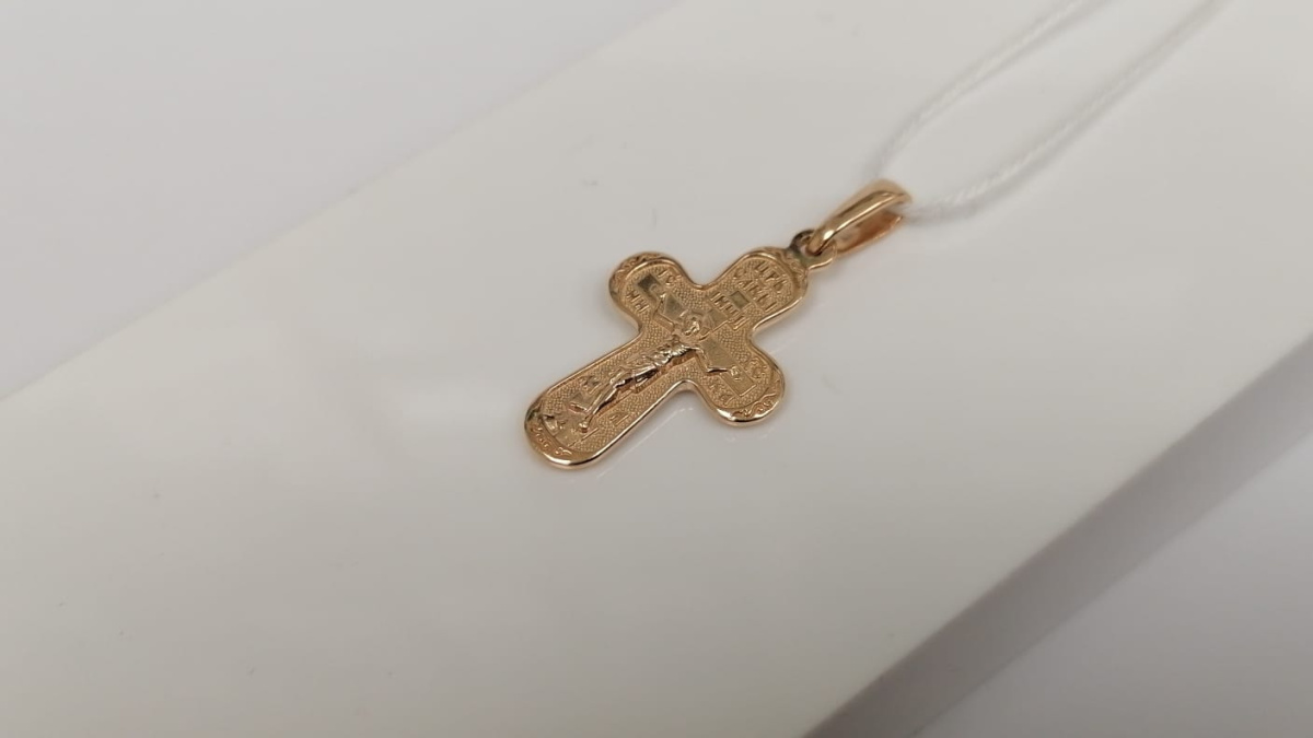 ПОДКБК585 ПОДВЕСКА КРЕСТ БЕЗ КАМНЯ (Au 585)