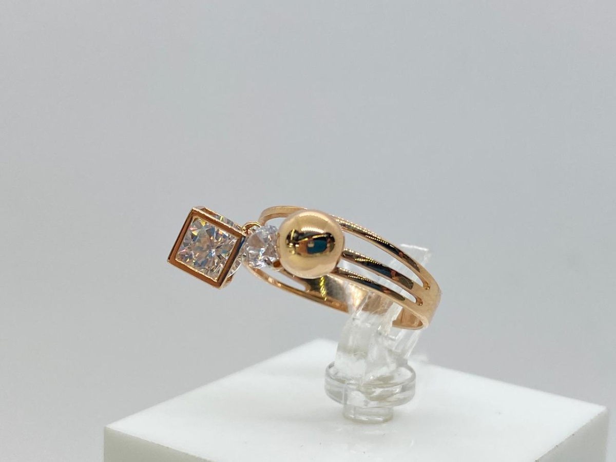 КОЛЬЦО С КАМНЯМИ (Au 585)