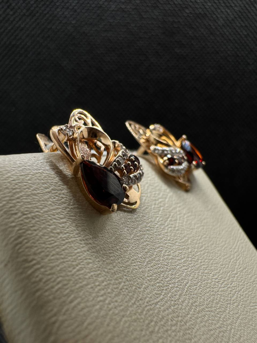 СКМИ585 СЕРЬГИ С КАМНЯМИ (Au 585)