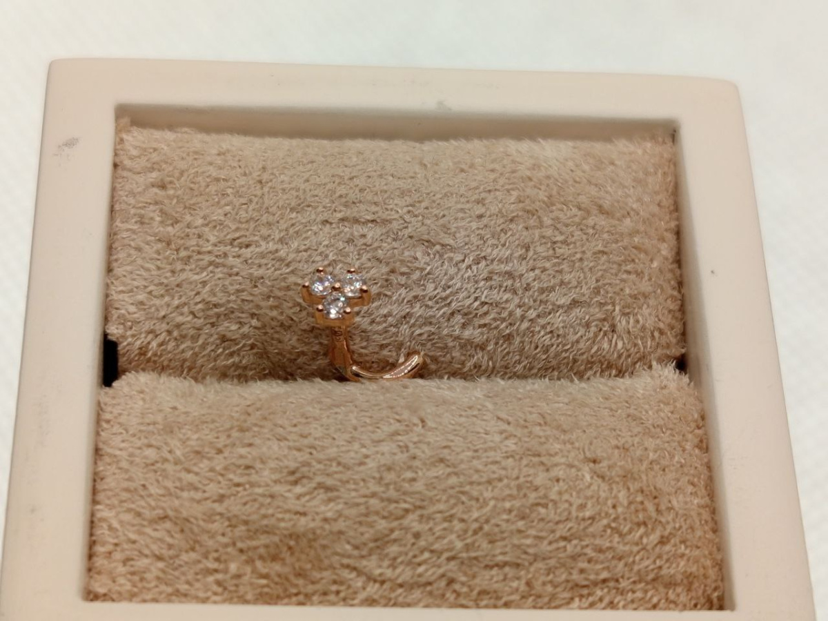 ПИРСИНГ В НОС с камнями (Au 585)