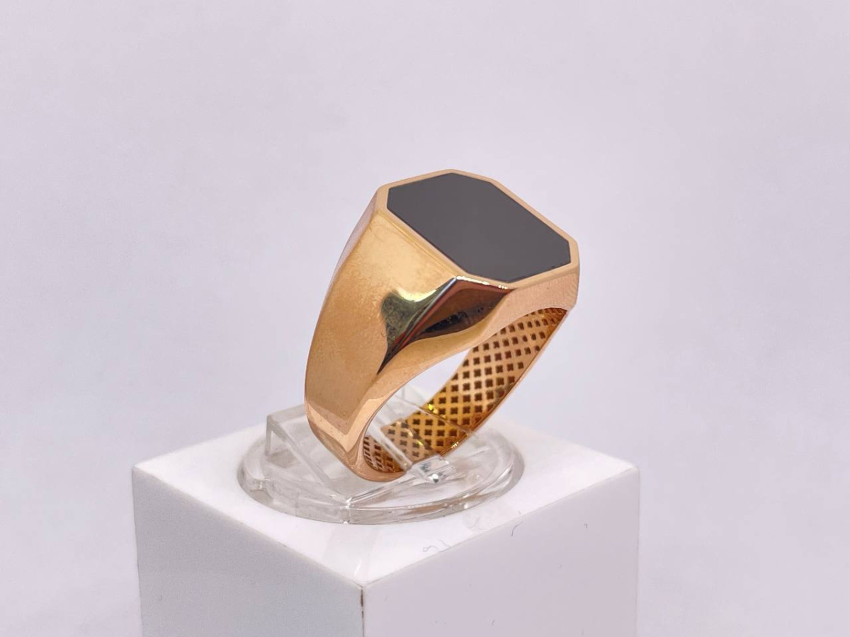 040001 КОЛЬЦО ПЕЧАТКА оникс (Au 585)