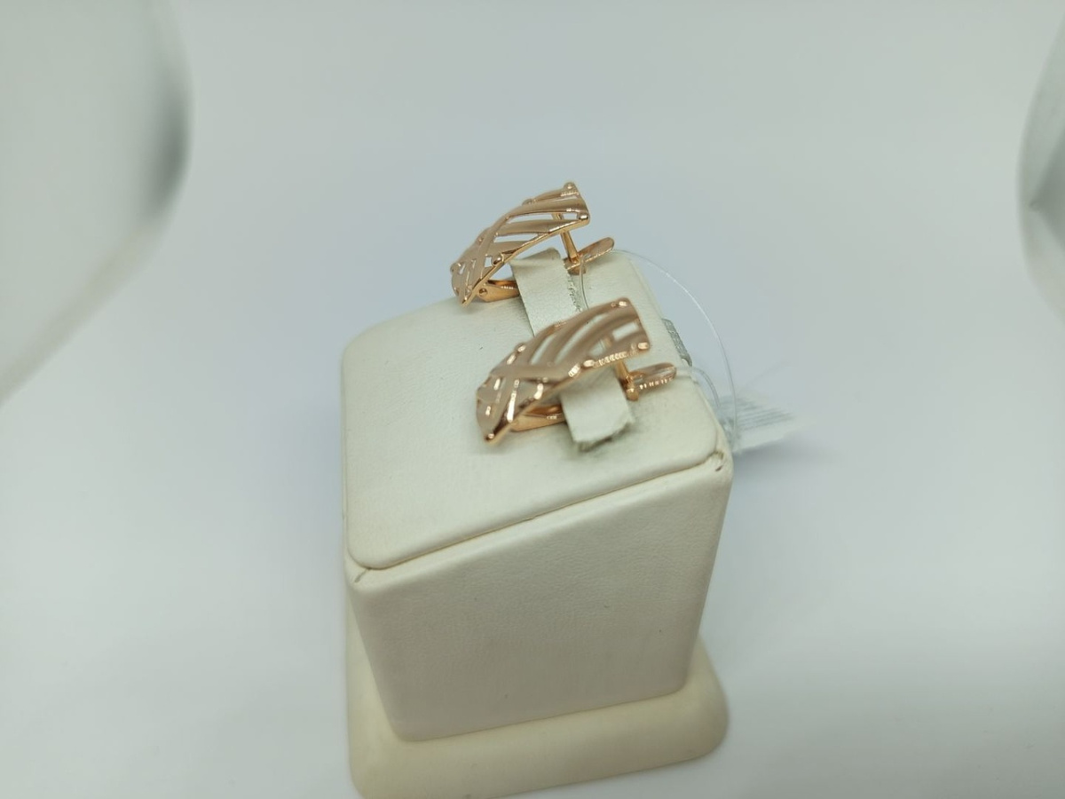 22014 СЕРЬГИ БЕЗ КАМНЯ (Au 585)