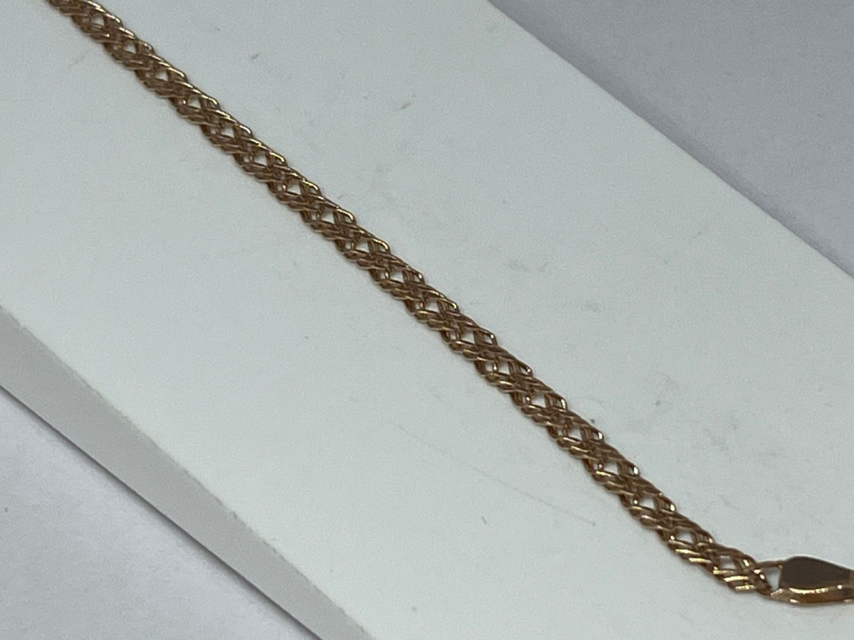 БРАСЛЕТ ПОЛНОВЕСНЫЙ Ромб тройной Au 585