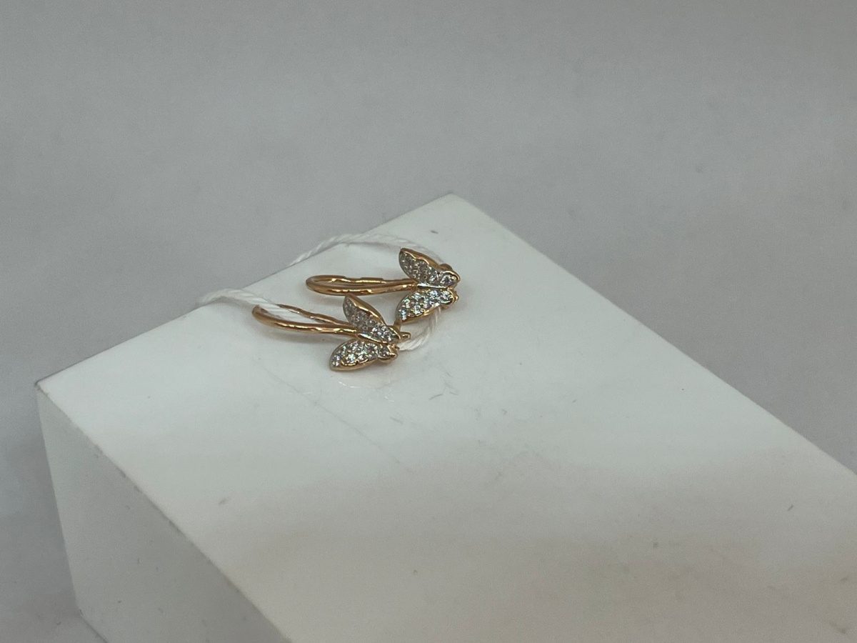 СКМИ585 СЕРЬГИ С КАМНЯМИ (Au 585)