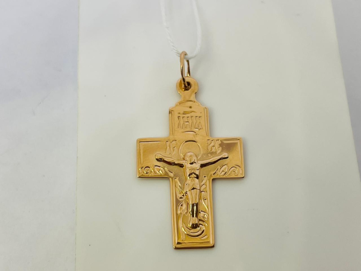 ПОДКБК585 ПОДВЕСКА КРЕСТ БЕЗ КАМНЯ (Au 585)