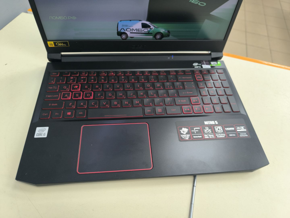 Ноутбук Acer; Core i5-10300H, GeForce RTX 3050, 16 Гб, 500 Гб, Нет