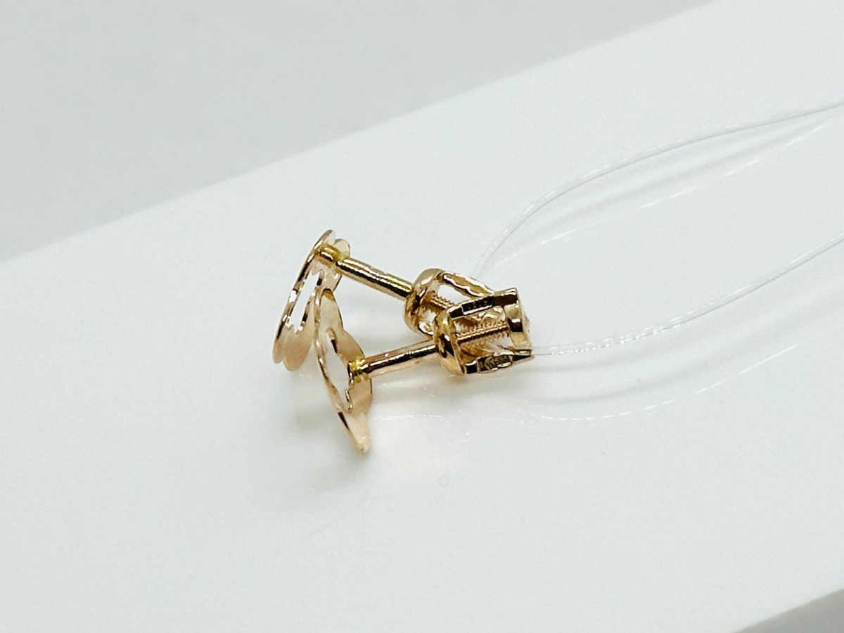 62-0151 СЕРЬГИ ПУСЕТЫ без камня (Au 585)