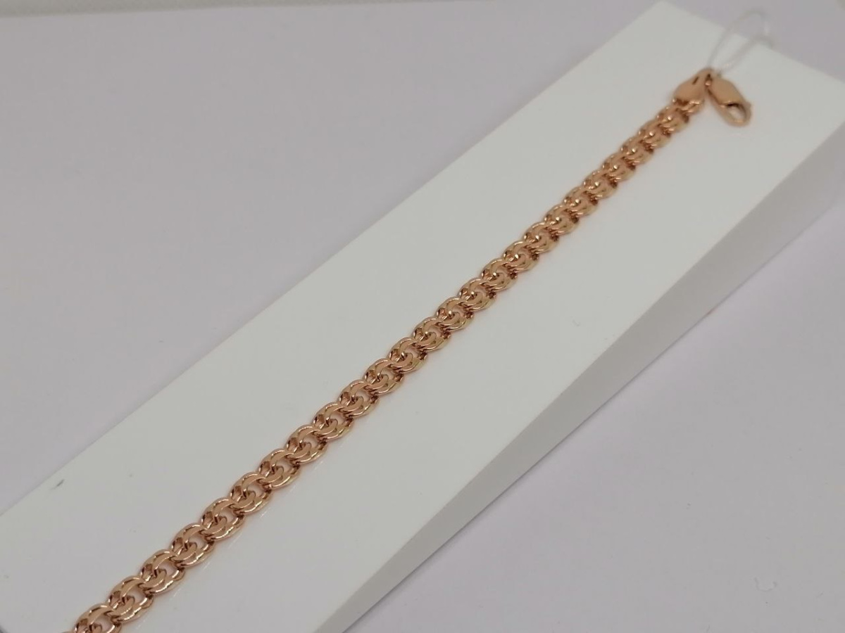 БЛБ585 БРАСЛЕТ ПОЛНОВЕСНЫЙ Бисмарк (Au 585)