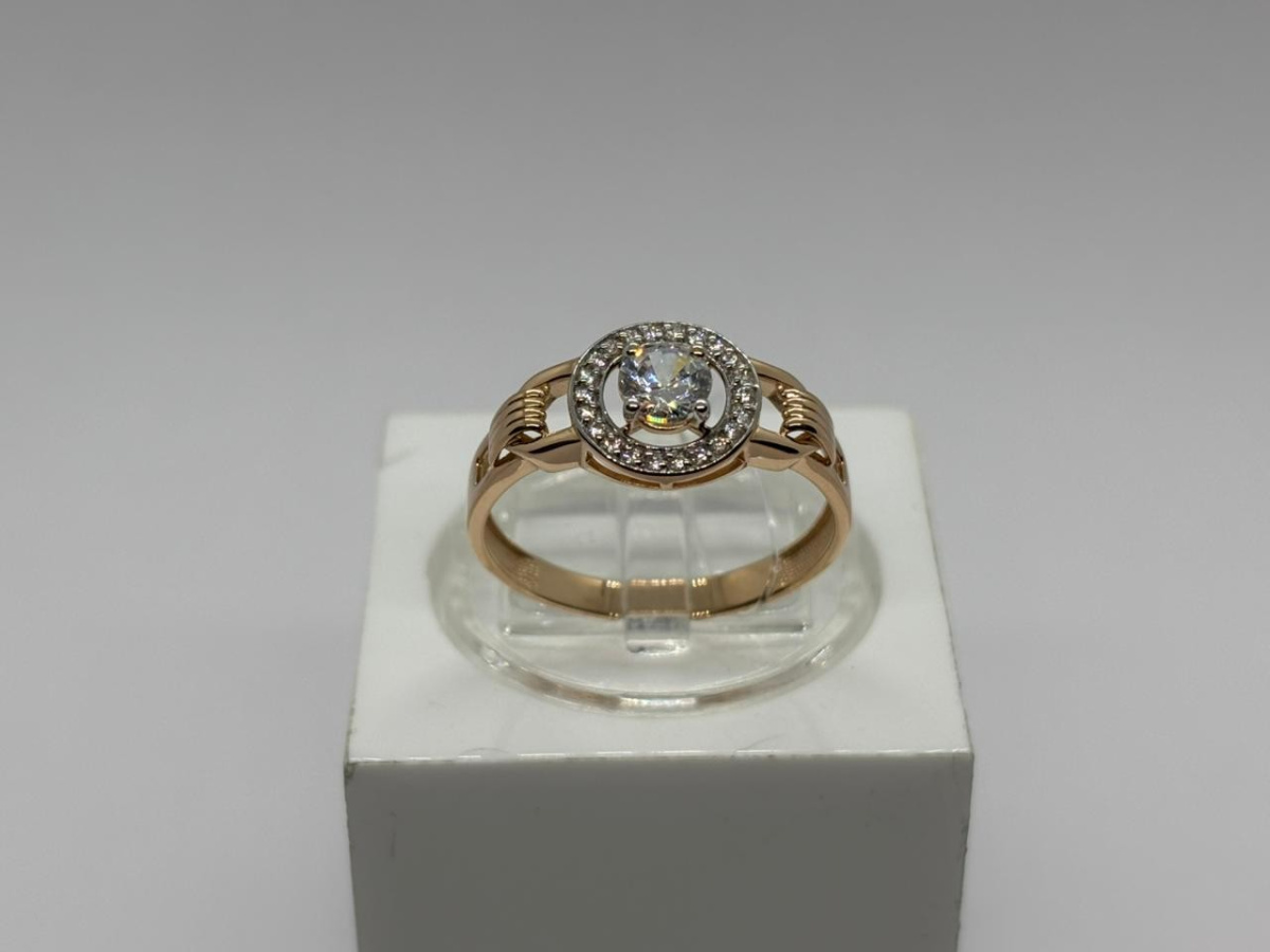 КОЛЬЦО С КАМНЯМИ (Au 585)