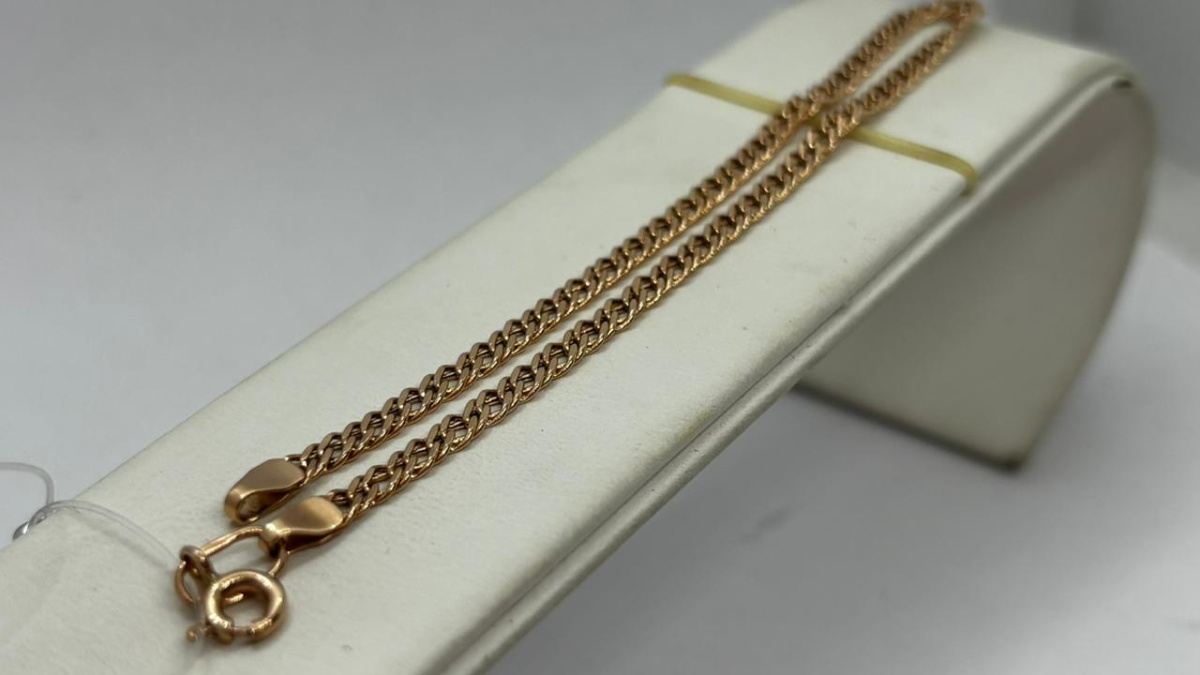 611105023 БРАСЛЕТ ПУСТОТЕЛЫЙ Ромб двойной (Au 585)