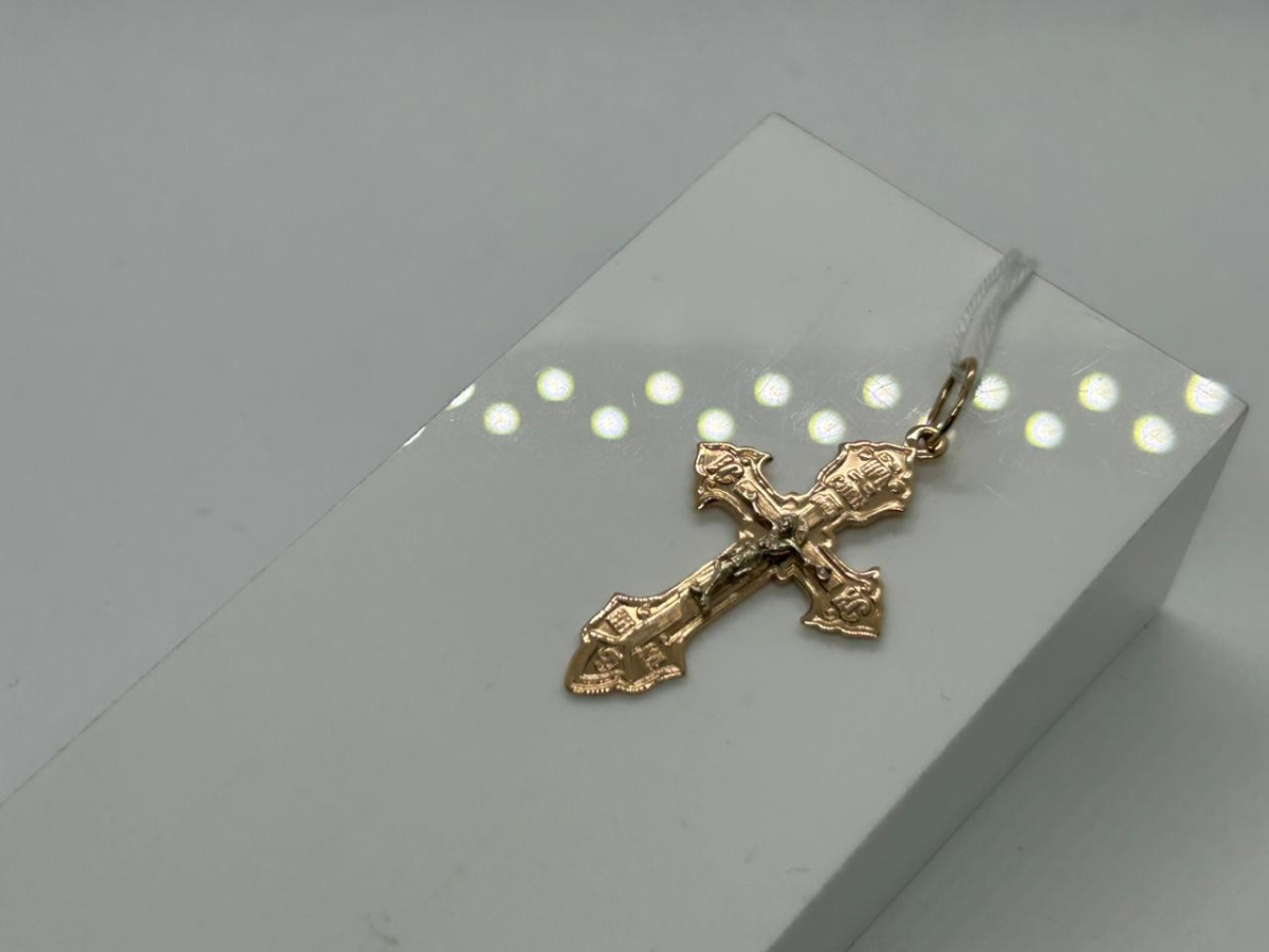 ПОДКБК585 ПОДВЕСКА КРЕСТ БЕЗ КАМНЯ (Au 585)