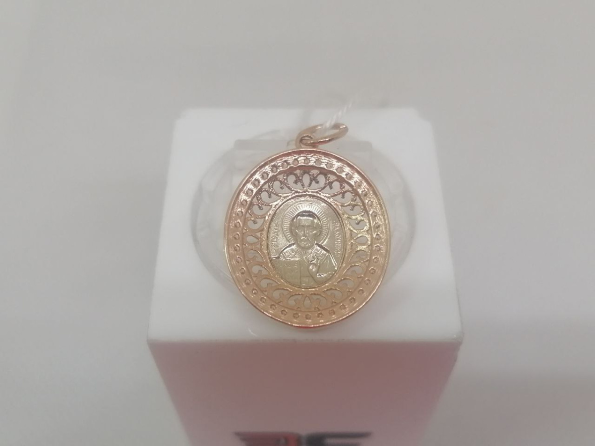 ПОДИКИ585 ПОДВЕСКА ИКОНА С КАМНЯМИ (Au 585)