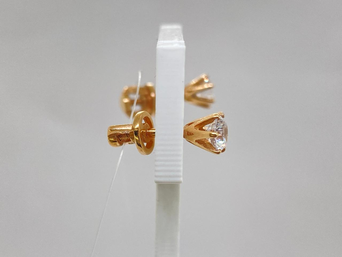 СЕРЬГИ ПУСЕТЫ с камнем (Au 585)