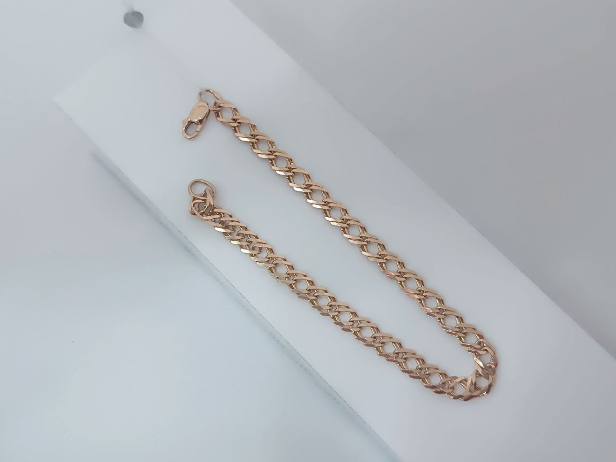 БРАСЛЕТ ПОЛНОВЕСНЫЙ Ромб двойной Au 585