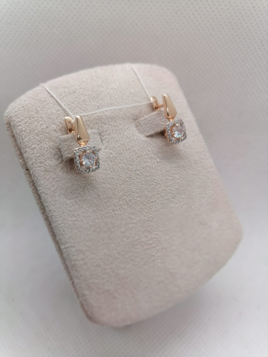 СКМИ585 СЕРЬГИ С КАМНЯМИ (Au 585)