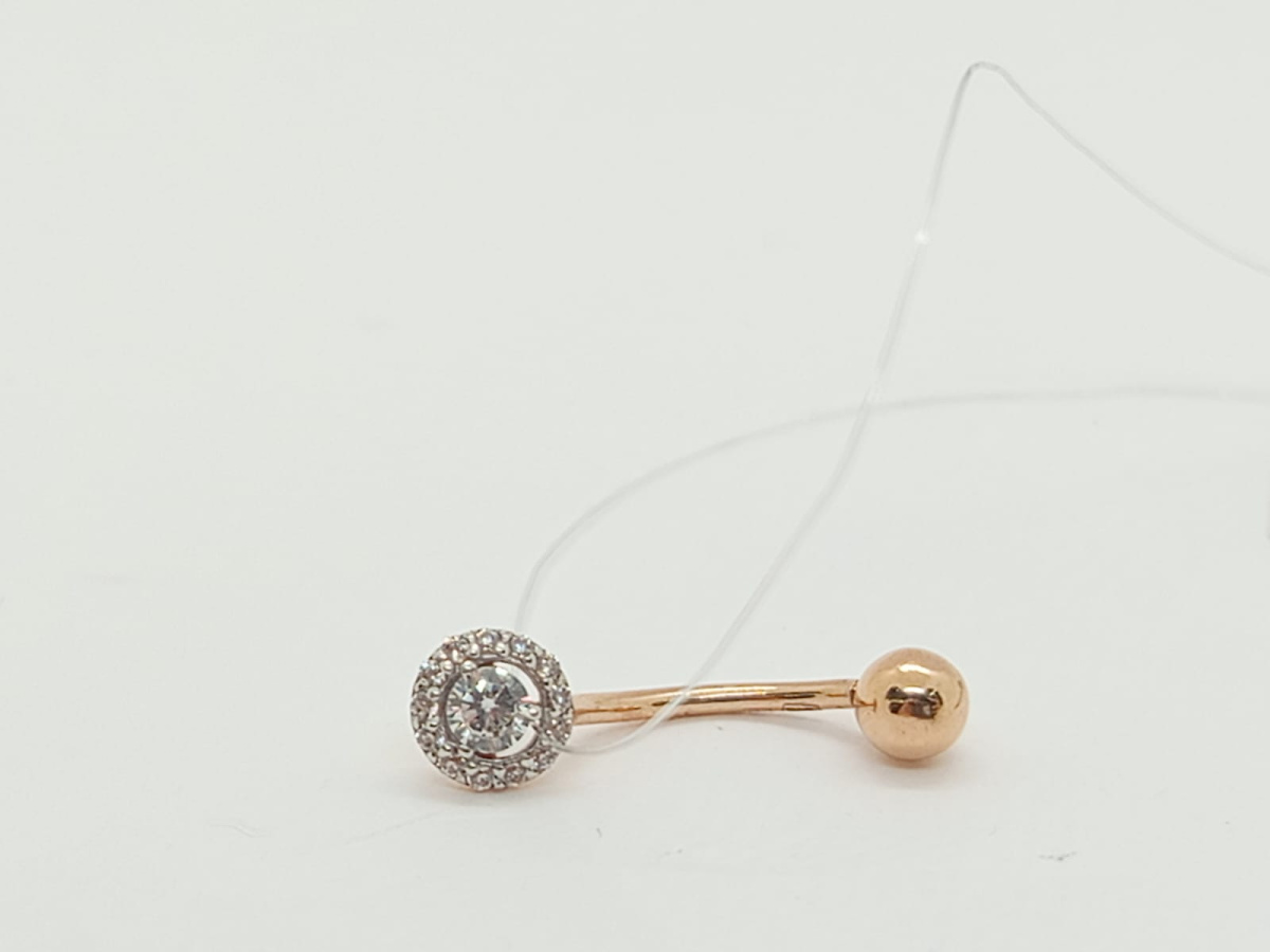 ПИРСИНГ В ПУПОК с камнями (Au 585)