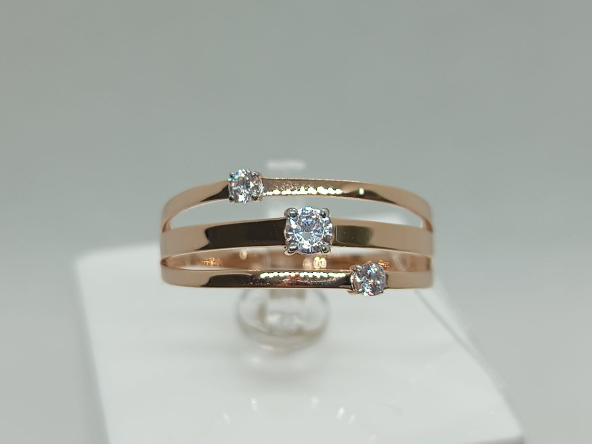 КОЛЬЦО С КАМНЯМИ (Au 585)