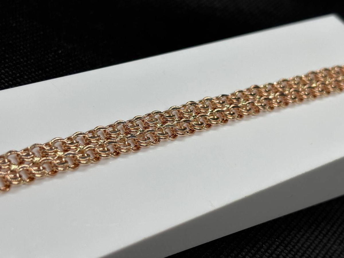 Бисмарк Б70 Двухрядный БРАСЛЕТ ПУСТОТЕЛЫЙ (Au 585)