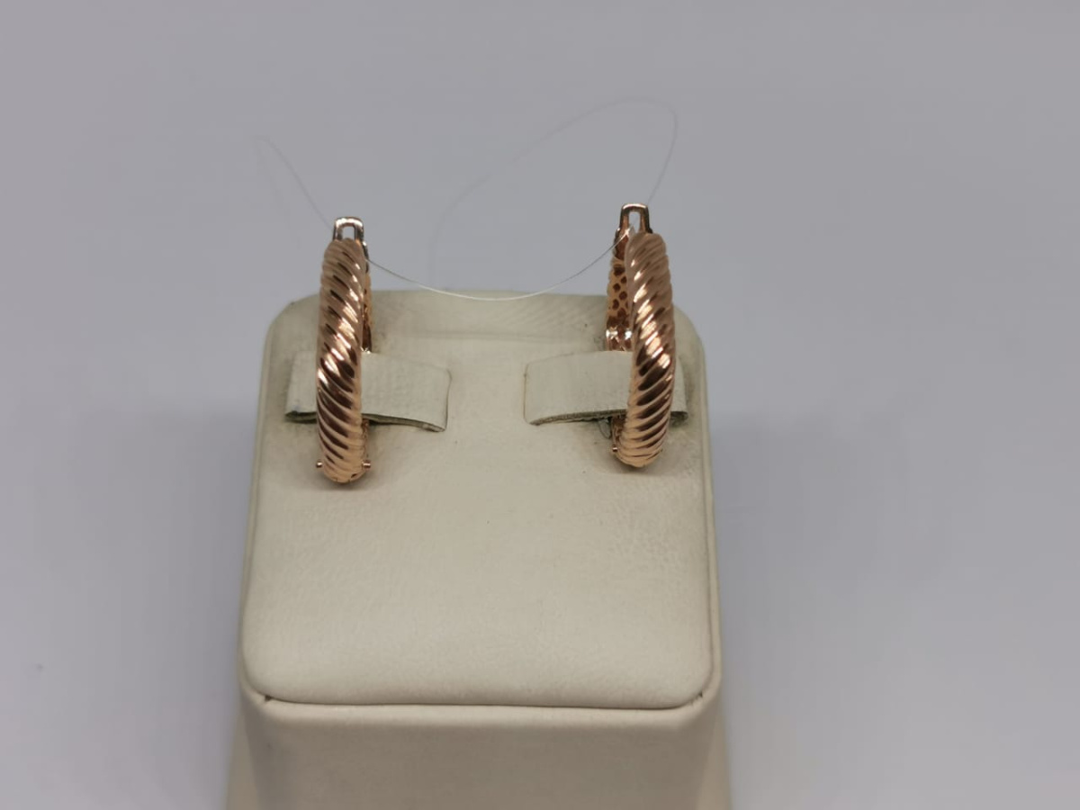 СЕРЬГИ КОНГО Рифленые (Au 585)