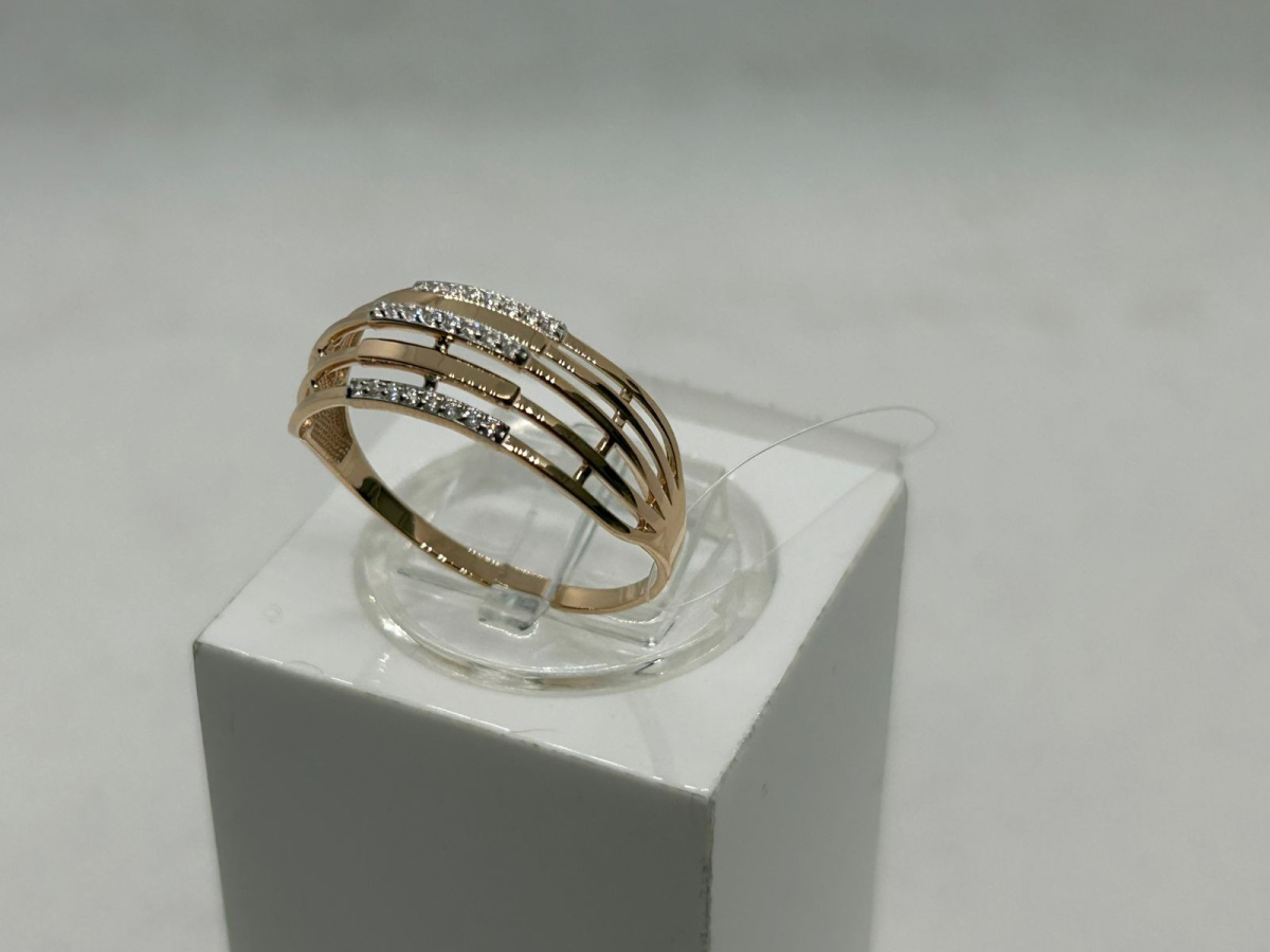 КОЛЬЦО С КАМНЯМИ (Au 585)