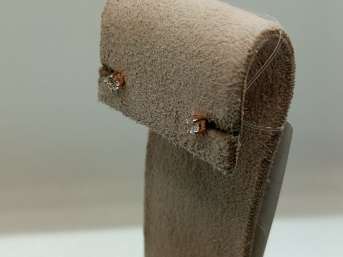 СЕРЬГИ ПУСЕТЫ с камнем (Au 585)